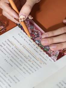 1pc 15cm Acrylic Ruler With Cartoon Patterns, Not Easily Breakable, Multi-Purpose Wave Edge Design,Rulers - Multicolor - View 3