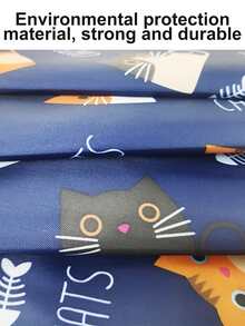 1pc Oxford Cloth Foldable Shopping Bag, 210d Large Size Portable Tote Bag With Large Capacity For Supermarket Shopping - Multicolor - View 3