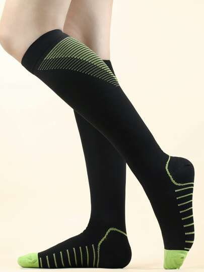 1pair Unisex Athletic Compression Socks, Suitable For Running, Cycling, Standing For Long Hours