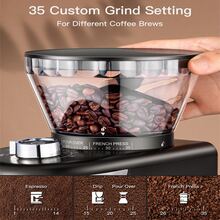 Sboly Conical Burr Coffee Grinder, Electric Coffee Grinder with 35 Grind Settings for 2-12 Cups, Adjustable Burr Mill Coffee Bean Grinder for Espresso, Drip Coffee, Pour Over, & French Press Coffee - 黑色 - 查看 3
