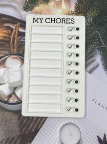 自律打孔卡帶可更換留言板房車檢查表露營者筆記檢查表空白自律打孔卡/跟著唱打孔卡/待辦事項清單1入組 - 白色 - 查看 6