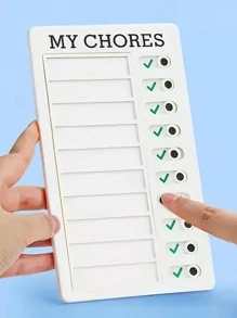 Self-discipline Punch Card Device With Replaceable Message Board, Rv Checklist, Blank Self-discipline Punch Card, To-do List Card, 1pc - Blue - View 5