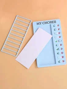 Self-discipline Punch Card Device With Replaceable Message Board, Rv Checklist, Blank Self-discipline Punch Card, To-do List Card, 1pc - Blue - View 6