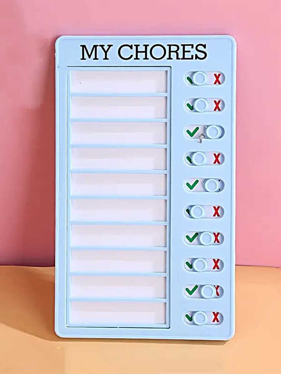 Self-discipline Punch Card Device With Replaceable Message Board, Rv Checklist, Blank Self-discipline Punch Card, To-do List Card, 1pc - Blue - View 1