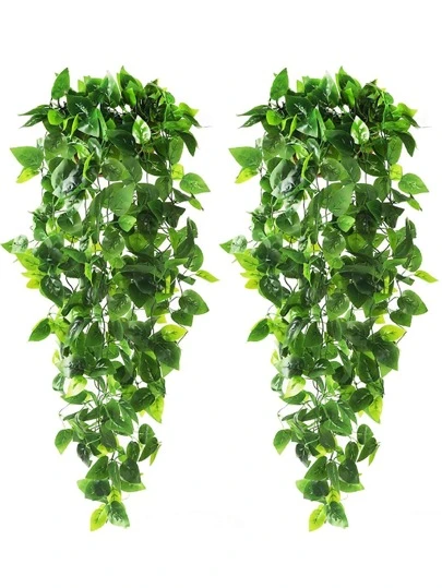 1 件/2 件人造悬挂植物假常春藤藤蔓假常春藤叶适用于墙壁房屋房间露台室内室外家居架子办公室装饰、情人节、礼物