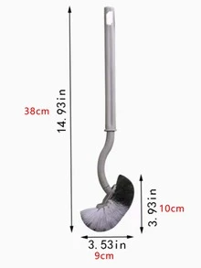 1 pieza/2 piezas Cepillo de baño con diseño japonés, en forma de S y portátil para la limpieza del inodoro - Gris - Ver 6