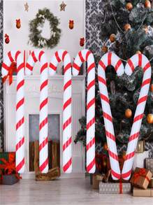 TYFYO 88cm/115cm Inflatable Christmas Candy Cane Stick Balloons Candy Canes Decorations for Xmas Outdoor Christmas Decorations for home 2023 - Merah - View 12