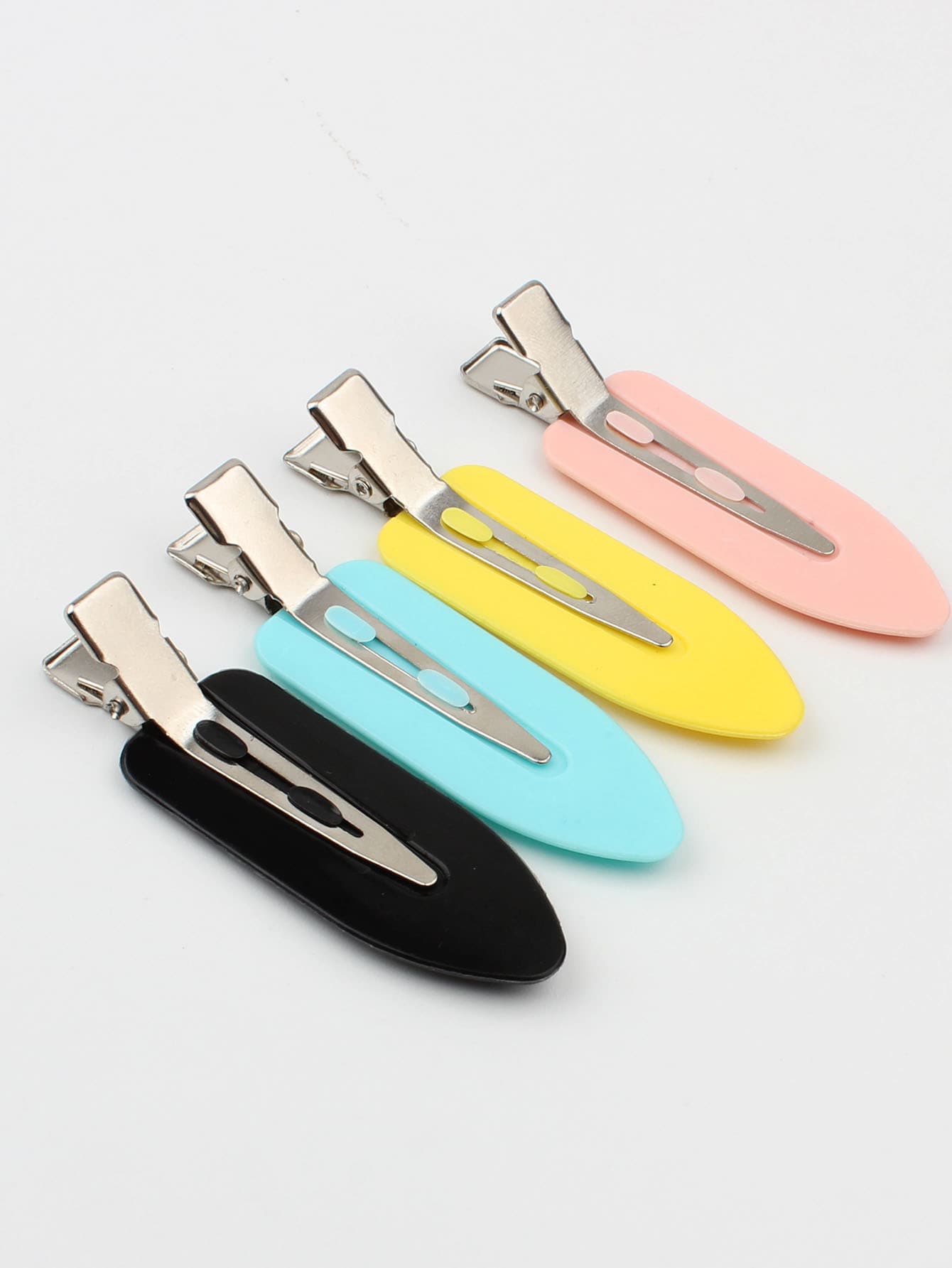 1 件 4 件套发夹套装，适合女孩和女士的无痕发夹，适合稀疏头发和浓密头发的甜美发夹（鳄鱼形）