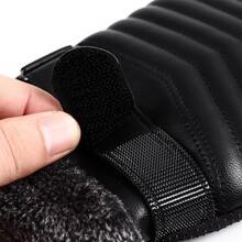 男士防風毛茸茸全指手套適合冬天 - 黑色 - 查看 5