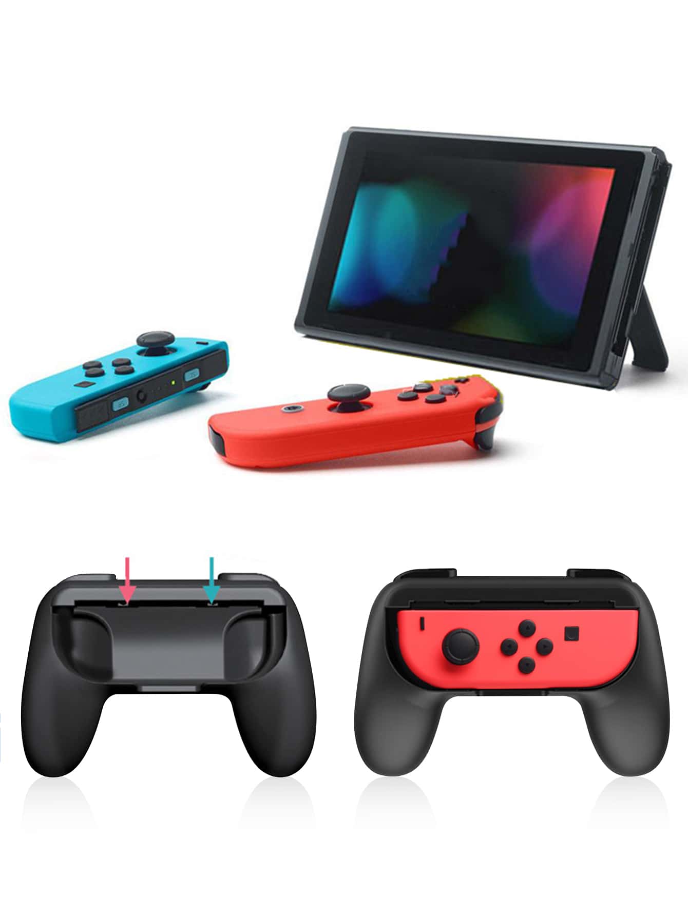 2 piezas con mando de juego compatible con Nintendo Switch - Negro - Ver 1