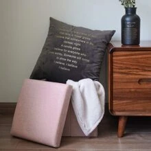 Storage Stool Ottoman Footrest - Pink - View 2