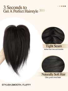 nimoki 凌乱发髻发片爪夹发髻波浪卷发髻女士接发凌乱发髻发髻爪夹马尾发片发圈带夹子适合日常使用（黑色） - 黑色 - 查看 4