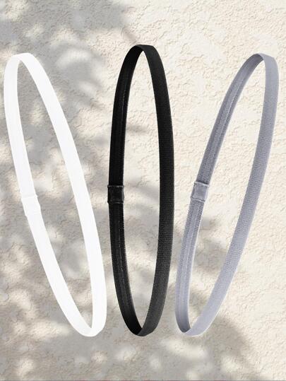 3pcs/set Elastic Candy-colored Sports Yoga Headband, Running Headband, Soccer Hair Accessories