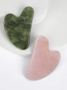 2pcs Gua Sha Board Natural Jade Stone GuaSha Scraping Facial Massage Tool For Relieve Fine Lines And Wrinkles Heart Shape Skin Care Tool SPA Massager For Body Relaxing,Beauty,Skin Care Products,Spa,Self Care,Skin Care Tools,Face Care,Esthetician Supplies,Massage,Face Massage Tool,Face Roller - Multicolor - View 2