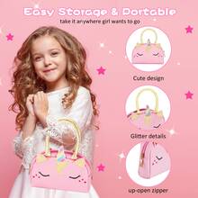 QDRAGON Kids Real Makeup Kit For Girl Pink Unicorn, Little Girl Makeup Set, Real/Non Toxic/Washable Make Up Toy, Unicorns Gifts For Girls Ages 3 4 5 6 7 8 9 10+ Years Old - 粉色 - 查看 4