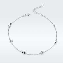 WOSTU 1入組極簡風格圓珠腳錬純銀手環適用於腿女性腳首飾類適合女士腿鏈