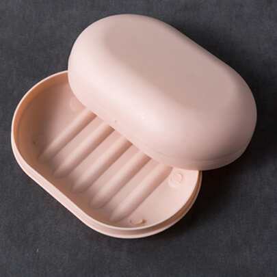 1 hộp đựng xà phòng du lịch sáng tạo màu hồng, có nắp đậy và niêm phong, trang trí phòng tắm gia đình, trang trí mùa thu trở lại trường