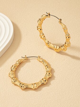 1 par Fashionabel Bambujoint Trendigt: Utskurna Detaljer Örhängen