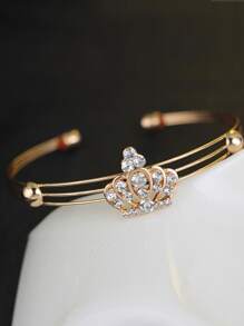 王冠設計時尚,多用途,休閒5入組首飾套裝適合女孩 - 金黃色 - 查看 3