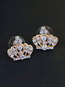 王冠設計時尚,多用途,休閒5入組首飾套裝適合女孩 - 金黃色 - 查看 6