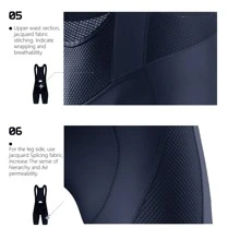 Bộ quần áo đạp xe tay ngắn nhẹ, thoáng khí, nhanh khô + quần đùi, phù hợp cho đạp xe đường trường và đạp xe leo núi, với lớp bọt mật độ cao 3D hỗ trợ 5 giờ, màu đen và xanh lam - Màu xanh lam - Xem 4