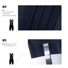 Bộ quần áo đạp xe tay ngắn nhẹ, thoáng khí, nhanh khô + quần đùi, phù hợp cho đạp xe đường trường và đạp xe leo núi, với lớp bọt mật độ cao 3D hỗ trợ 5 giờ, màu đen và xanh lam - Màu xanh lam - Xem 3