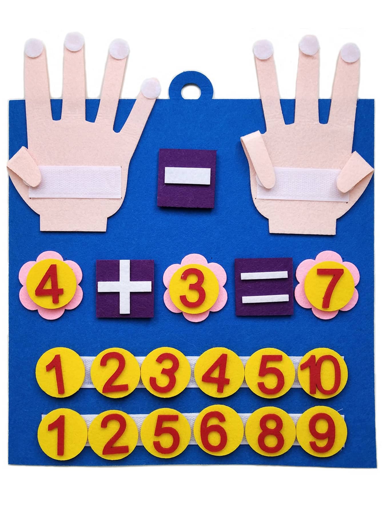1 件儿童毛毡手指数字数学玩具,儿童计数早教教育板,适用于幼儿教学辅助工具 - 藍色 - 查看 1