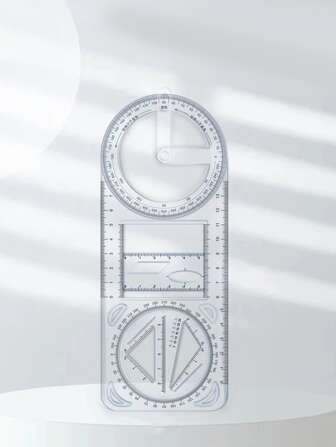 1件學生多功能繪圖尺、萬用旋轉幾何尺、文具組/書籤組、金屬三角尺、量角器、繪圖鋼尺、創意靈活尺