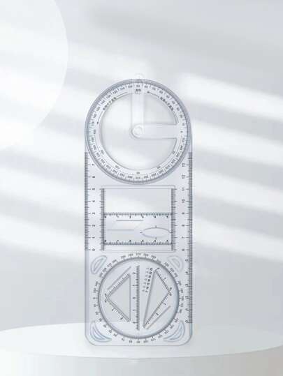 1件學生多功能繪圖尺、萬用旋轉幾何尺、文具組/書籤組、金屬三角尺、量角器、繪圖鋼尺、創意靈活尺