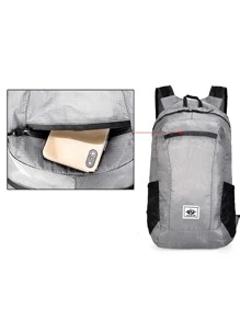 20L Lightweight Portable Foldable Waterproof Backpack Folding Bag Ultralight Outdoor Pack For Women - Light Grey - View 6