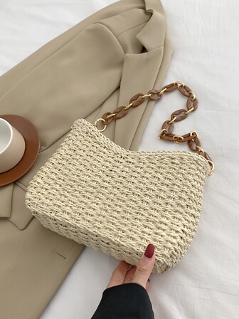 Bolsa de hombro Liso Asa superior Vacación