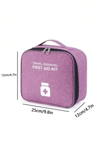 字母圖案藥包便攜緊急情況包左右拉鍊頂部單條提帶急救箱包,空醫療用品收納包,回复創傷包適合旅行,,生存用品 - 紫色 - 查看 4