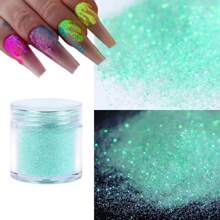 10ml 闪亮糖指甲闪粉用于美甲植绒粉美甲装饰毛衣纱白色雪花糖粉绿色 - 綠色 - 查看 1