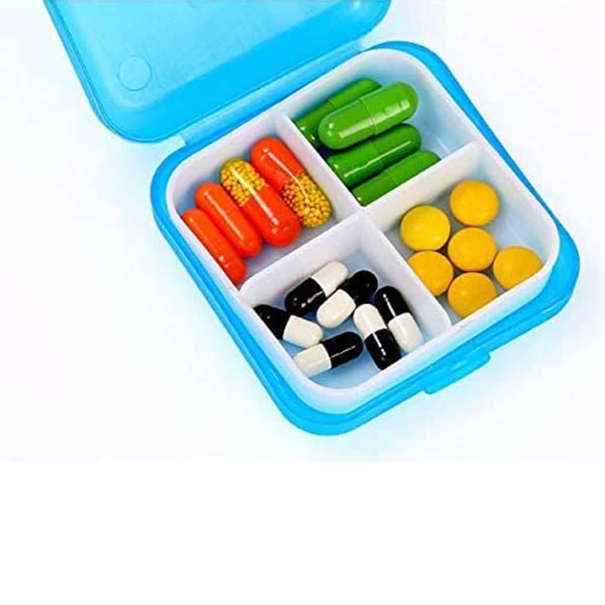 1pc 4 Grids Medicine Case Storage Box Pill Case Small Portable Pill Organizer