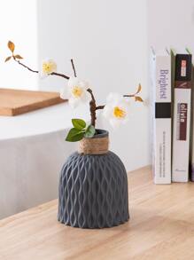 1個迷你塑料花瓶，高15公分，塑料組裝，請勿添加水。否則會滲漏，輕巧不怕掉落 - 適用於壁掛裝飾、插花、婚禮、派對、家居裝飾、桌面裝飾。 - 灰色 - 查看 2