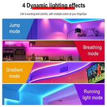 1pc 3m Black Led Light Strip, Usb Powered, Colorful Atmosphere Light - Black - View 2