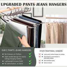 HMSEC 30 Pack Clothes Pants Hangers, Stainless Steel Space Saving Clothes Pants Hangers, Multifunction Non-Slip Clothes Hangers, Open-Ended Heavy Duty Hangers For Pants, Trousers, Scarf - Black - View 5