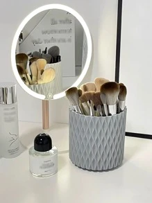 1pc Pen Holder Storage Box For Office Desk, Student High Capacity Pencil Case - Grey - View 5