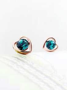 5pcs/set Heart Shaped Jewelry Set For Girls With Rhinestone Decoration