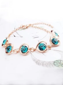 5pcs/set Heart Shaped Jewelry Set For Girls With Rhinestone Decoration