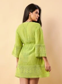 Women Kimonos - Màu xanh chanh - Xem 2