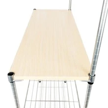 4-Tier Bakers Rack Kitchen Storage Shelf Metal Baker's Rack Organizer Stand Shelf Kitchen Microwave Cart Storage Countertop Dorm Microwave Stand Kitchen Storage Shelving with Cutting Board Microwave Shelf Hooks for Kitchen - Silver - View 3