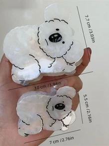 1入組女士們醋酸動物設計可愛卡通考拉髮爪 - 米色 - 查看 2