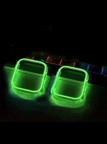 夜光保护壳适用于 Apple Watch，兼容 Apple Watch 系列，透明 PC 硬壳，配有彩色保险杠和镂空设计，可作为返校学生的礼物 - 綠色 - 查看 2