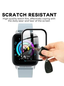 Compatible With Apple Watch Full Cover Curved Soft Film, Anti-explosion And Protective Film - Black - View 4