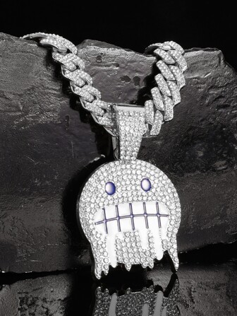 LIGHTSOME 1 件经典钻石形项链，迈阿密朋克说唱街头吊坠首饰，适合女士和男孩作为派对礼物