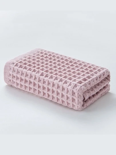 1入迅速吸濕並具吸收性的粉紅色毛巾/洗巾(34x74cm),附面巾、六角網織廚房毛巾、茶巾、超柔軟吸水的抹布、快乾清潔布