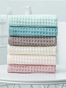 1入迅速吸濕並具吸收性的粉紅色毛巾/洗巾(34x74cm),附面巾、六角網織廚房毛巾、茶巾、超柔軟吸水的抹布、快乾清潔布