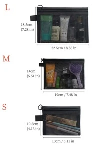 1pc Transparent Mesh Cosmetic Storage Bag, Portable And Simple Toiletry Bag For Travel For Travel Storage Bag,Makeup Bag,Cosmetic Bag,Vacation Organizer,Large Capacity Makeup Organizer Makeup Case, For Lipstick, Brush, Skincare, Mobile Phone, Coin, Small Items, For Home,Gift,Vacation And Festival Halloween Christmas Multifunctional Use,Boho Vibes,For Holiday Beach, Bathroom Collection, Bedroom Collection, Large Capacity