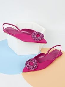 優雅復古風格平底鞋帶方頭和舒服後帶,歐美風格